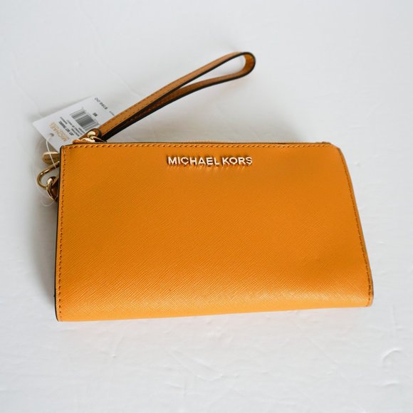 Michael Kors Jet Set Double Zip Wristlet Yellow - Picture 7 of 7